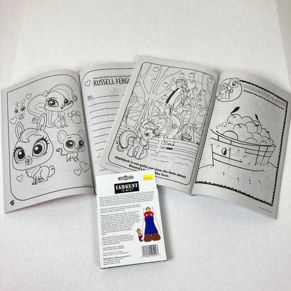 Little Pony  & Littlest Pet Shop Jumbo Coloring /Activity Book & Big Crayons New - Picture 2 of 5